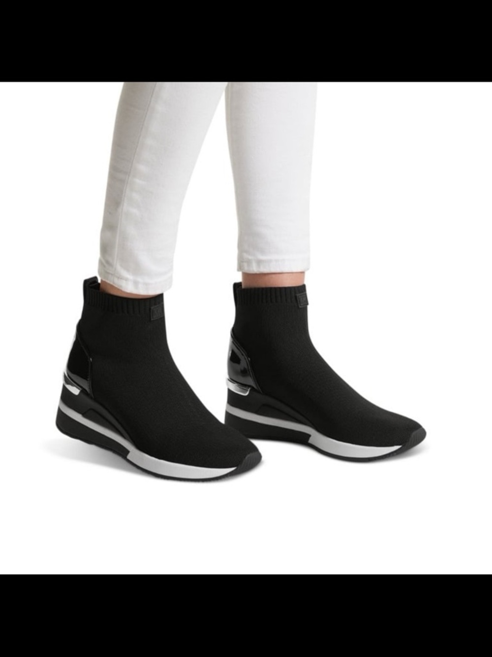 Michael Kors women’s Skyler wedge bootie socks sneakers size 11 - Picture 3 of 14